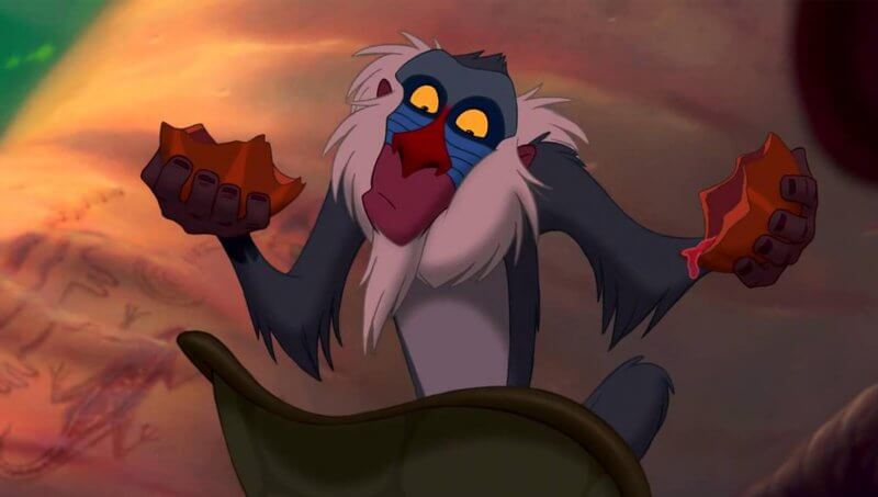 Rafiki es un babuino de El Rey León